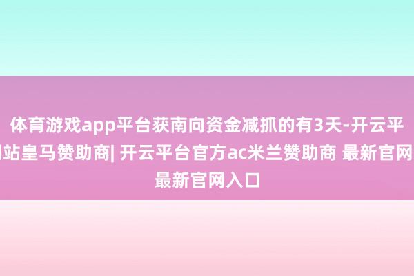 体育游戏app平台获南向资金减抓的有3天-开云平台网站皇马赞助商| 开云平台官方ac米兰赞助商 最新官网入口