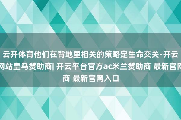 云开体育他们在背地里相关的策略定生命交关-开云平台网站皇马赞助商| 开云平台官方ac米兰赞助商 最新官网入口