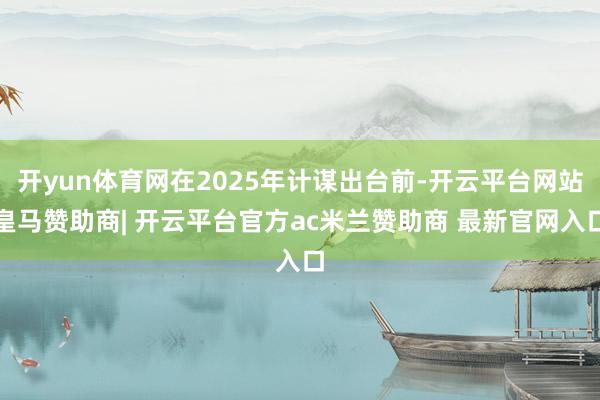 开yun体育网在2025年计谋出台前-开云平台网站皇马赞助商| 开云平台官方ac米兰赞助商 最新官网入口